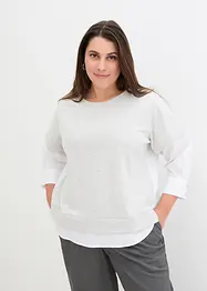 Blusa con inserto in felpa e maniche a 3/4, bonprix