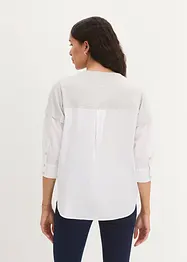 Blusa con inserto in felpa e maniche a 3/4, bonprix