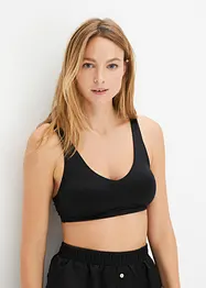 Bralette imbottita senza ferretto in materiale lucido, bonprix