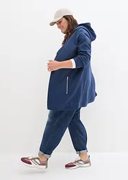 Felpa lunga con cerniera e tasche zippate, bonprix