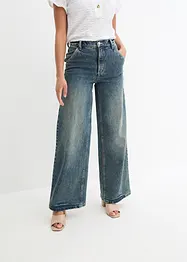 Jeans wide leg a vita alta, bonprix