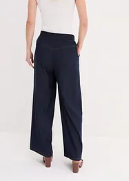 Pantaloni larghi in jersey con effetto denim, bonprix