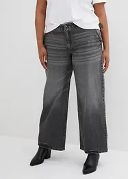 Jeans wide leg elasticizzati, a vita media, bonprix