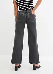 Jeans wide leg con spacco, a vita media, bonprix