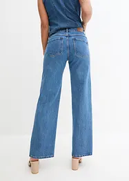 Jeans wide leg con spacco, a vita media, bonprix