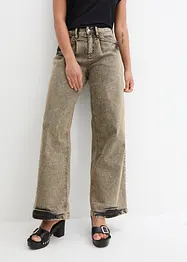 Jeans elasticizzati wide leg, a vita alta, bonprix