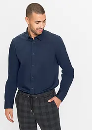 Camicia elasticizzata con cotone, slim fit, bonprix