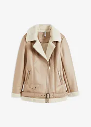 Giacca shearling biker, bonprix