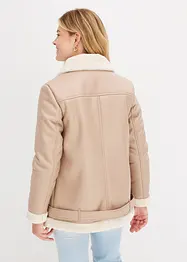 Giacca shearling biker, bonprix