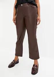 Pantaloni in similpelle larghi, a vita media, bonprix