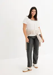 Pantaloni in similpelle, a vita media, bonprix