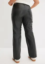 Pantaloni in similpelle, a vita media, bonprix