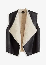 Gilet cropped in montone sintetico, bonprix