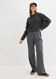 Pantaloni larghi in simil lana, bonprix