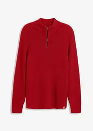 Maglione con zip e cotone, bonprix