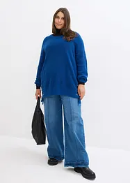 Maglione oversize in cotone con stringature, bonprix