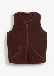 Gilet teddy con tasca a marsupio, bonprix