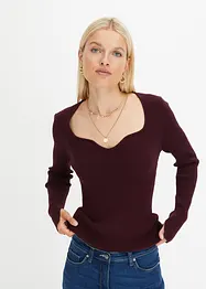 Maglione con scollatura a cuore, bonprix