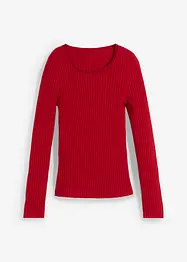 Maglione a costine in pura lana merino, bonprix