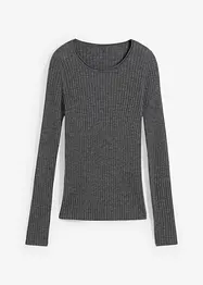 Maglione a costine in pura lana merino, bonprix