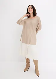 Maglione oversize con motivo traforato, bonprix