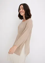 Maglione oversize con motivo traforato, bonprix