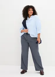 Pantaloni cropped in simil lana con cinta comoda, bonprix