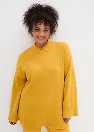 Maglione oversize a collo alto con spacchi laterali, bonprix