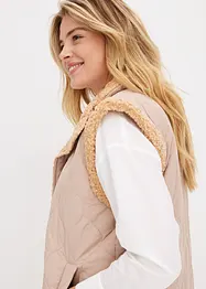 Gilet trapuntato double-face con pelliccia sintetica, bonprix