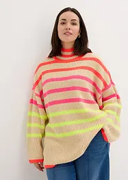 Maglione oversize con righe neon, bonprix