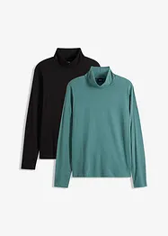 Maglia a maniche lunghe con collo alto (pacco da 2), bonprix