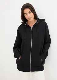 Felpa oversize con zip e cappuccio, bonprix