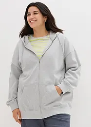 Felpa oversize con zip e cappuccio, bonprix