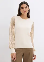 Maglione con maniche in paillettes, bonprix