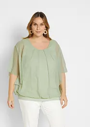 Blusa in chiffon con canotta, bonprix