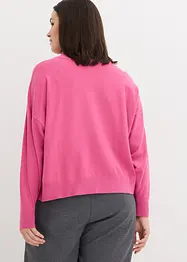 Maglione oversize in maglia fine con collo dritto, bonprix