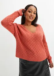 Maglione cropped traforato, bonprix