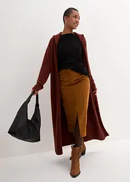 Maxi cardigan in filato piumato soffice, bonprix