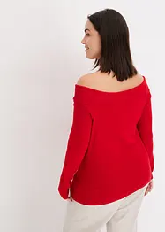 Maglione a coste con spalle scoperte, bonprix