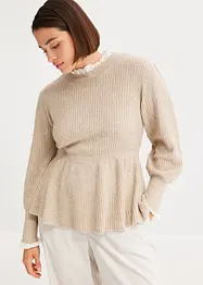 Maglione con inserto di camicia, bonprix