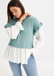 Maglione con inserto di camicia, bonprix