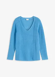 Maglione a coste in puro cotone, bonprix