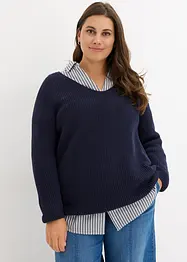 Maglione a coste in puro cotone, bonprix