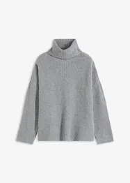 Maglione a collo alto a coste, bonprix