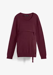 Maglione prémaman in cotone con cintura da annodare, bonprix