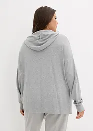 Maglione con cappuccio e tasca a marsupio in misto viscosa, bonprix