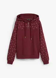 Felpa con cappuccio e cerniera in puro cotone, bonprix