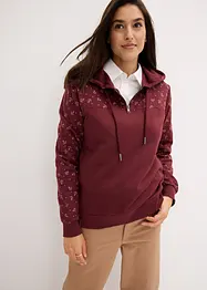 Felpa con cappuccio e cerniera in puro cotone, bonprix