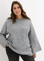 Maglione oversize con lavorazione a trecce, bonprix