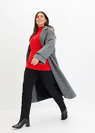 Cappotto con cintura e motivo a spina di pesce, bonprix